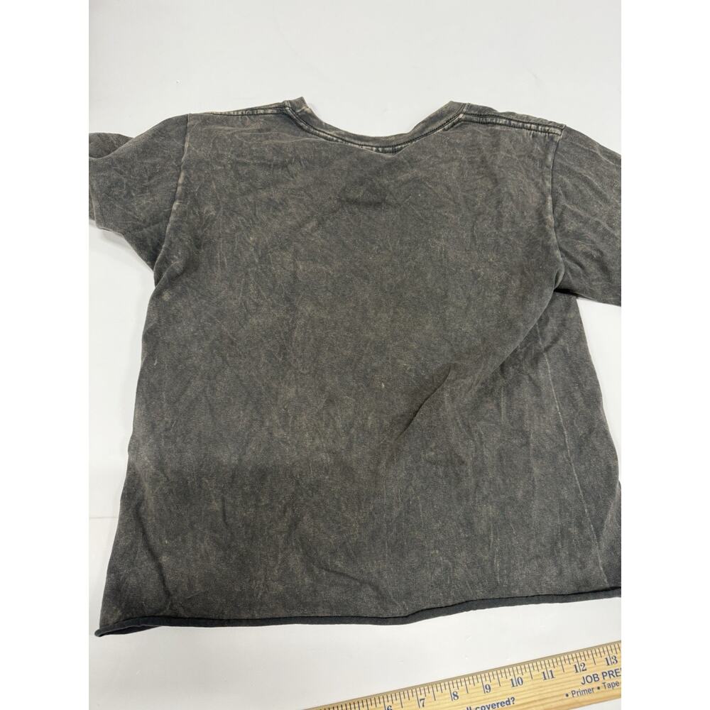 AC/DC Highway to Hell Graphic Tee T-Shirt ACDC Flames Acid Wash Shirt Small Crop - Picture 5 of 5